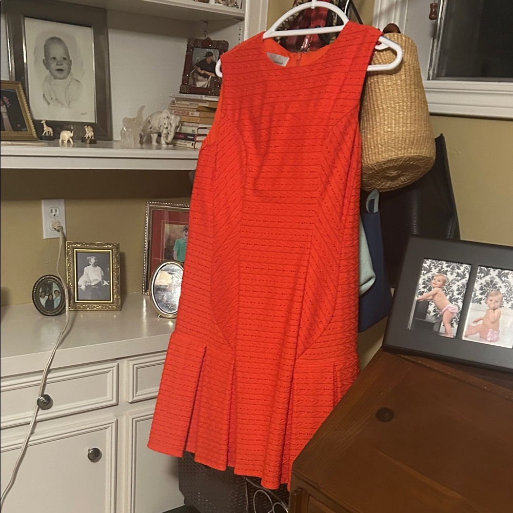 Donna Morgan Vibrant Orange Asymmetrical Dress